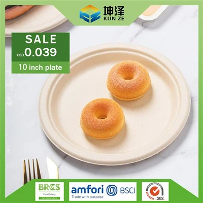 Biologicky rozložitelné talíře na bagasu z cukrové třtiny